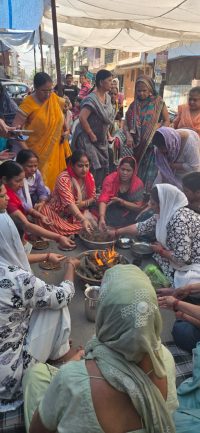 सेक्टर दो का धरना स्थल छावनी में तब्दील